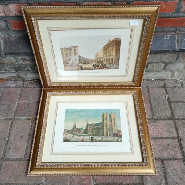 Antique E Walker print of Regent Street, London in a gilt frame.