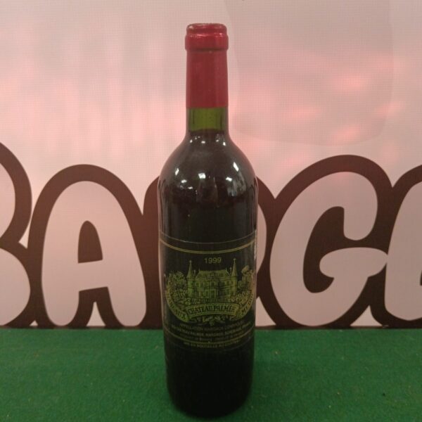 Chateau Palmer Margaux 1999 wine bottle, collectible Bordeaux wine.