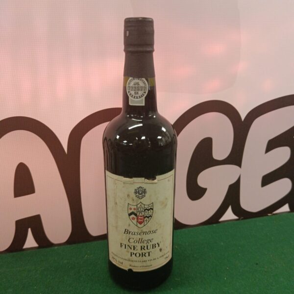 Brasenose College Ruby Port bottle with label.