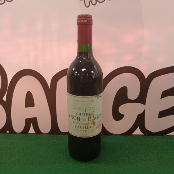 Chateau Lynch Bages 1989 bottle of vintage French wine.