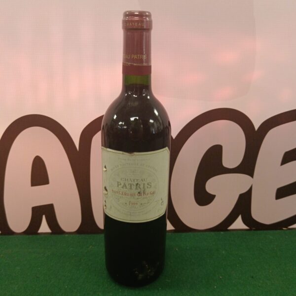 Chateau Patris Saint Emilion 1999 wine bottle on display.