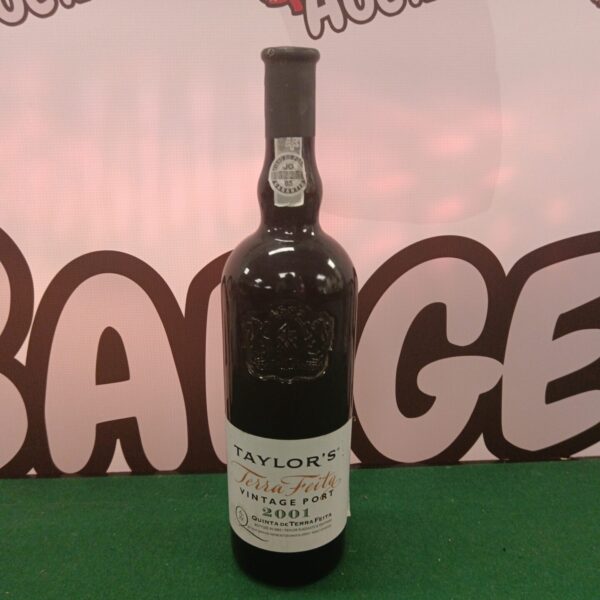 Taylor's Tessa Feita 2001 Vintage Port bottle with label visible.