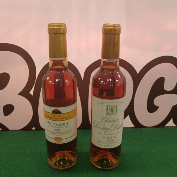 Chateau Doisy Daene 2004 Sauternes wine bottle with label.