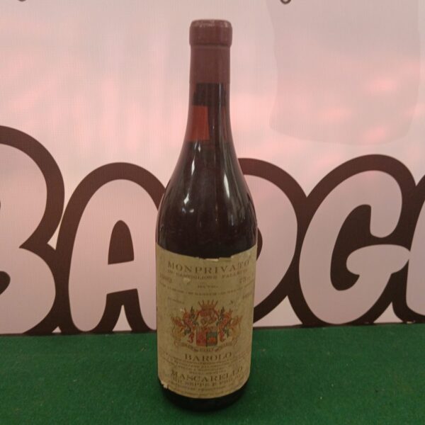 Vintage 1982 Mascarello Monprivato Barolo wine bottle with label.