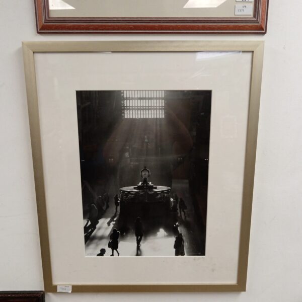 Signed limited edition photograph of a vintage station clock.