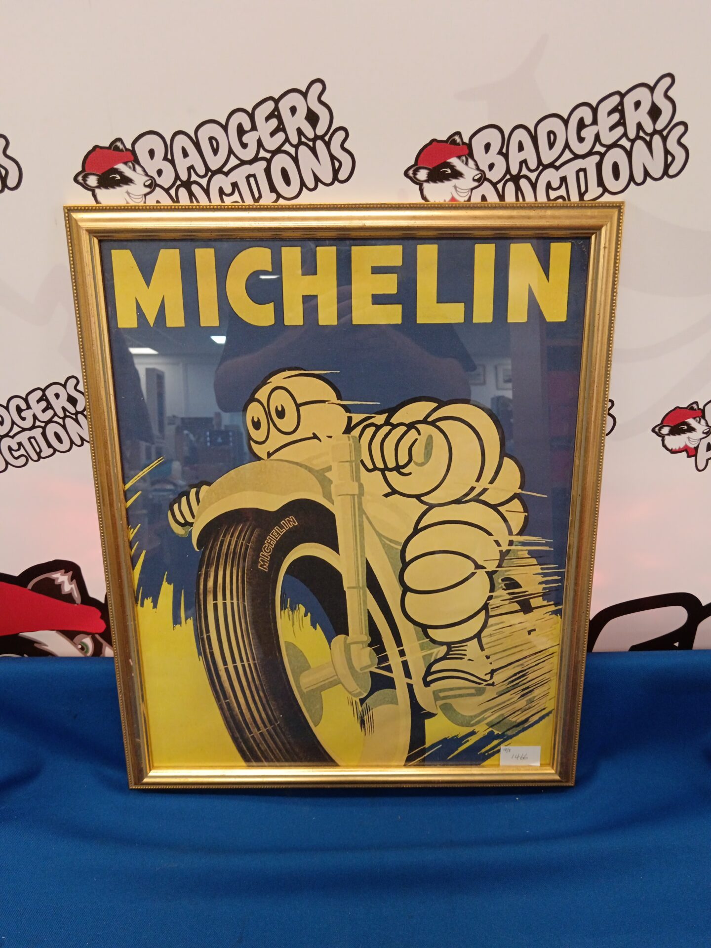 619 Gilt framed Michelin man framed print