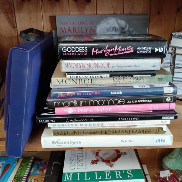 Vintage Marilyn Monroe books and ephemera collection for collectors.