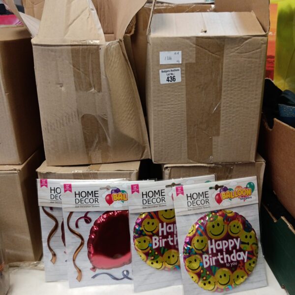 Four boxes of colourful balloon stickers for crafting and home decor.