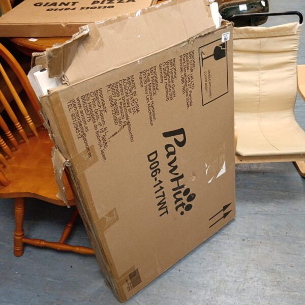 Boxed Pawhut pet pen ready for assembly.