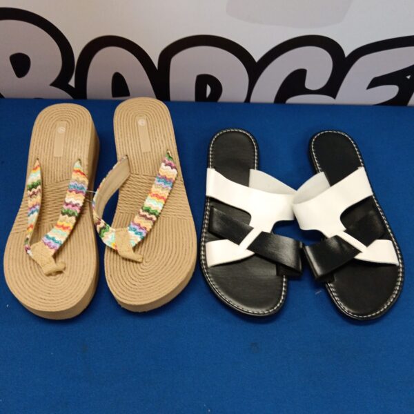 Ladies size 42 flip flops, casual summer footwear.