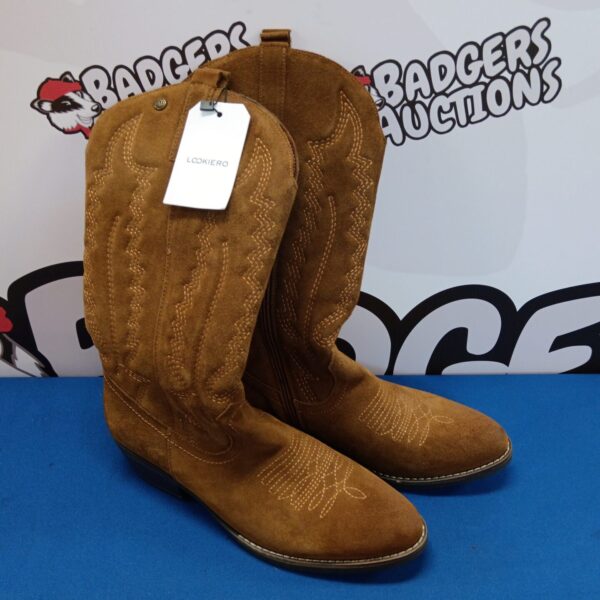 New size 41 Lookiero cowboy boots in brown leather.