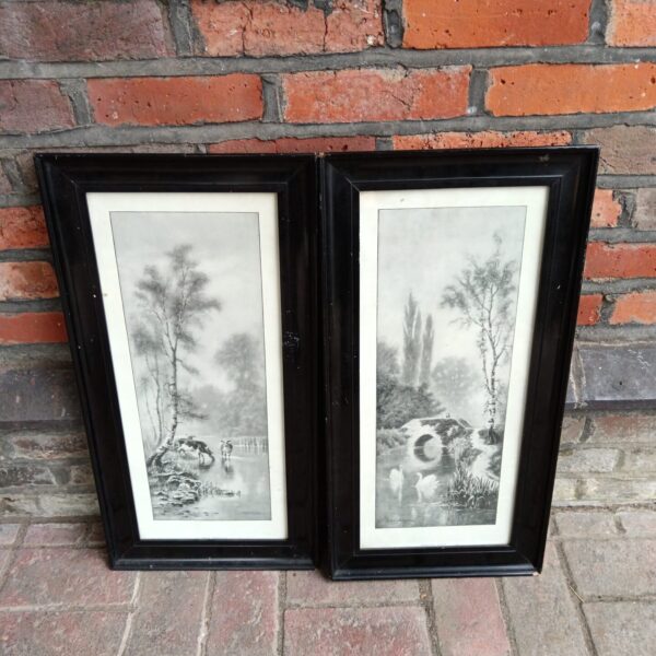 Vintage Chetwynde print of a fisherman by a river.