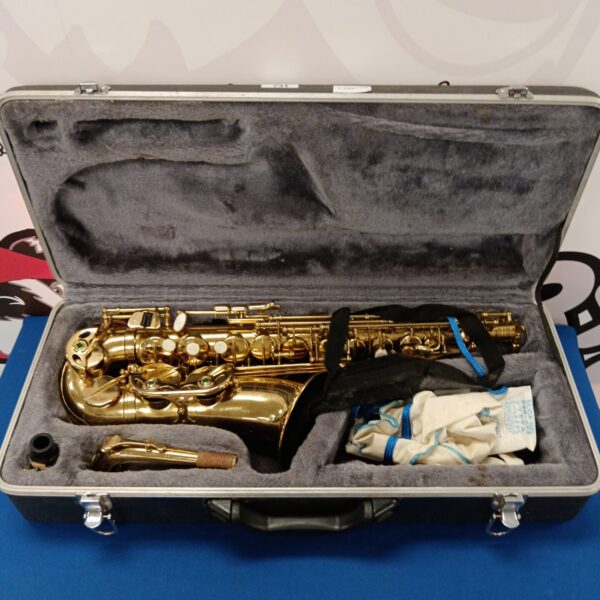 Vintage Arbiter Pro Sound London saxophone in case.