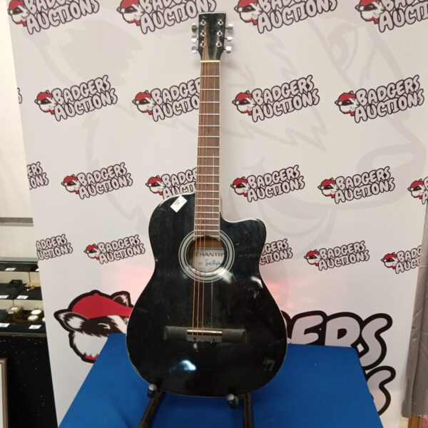 Vintage Chantry acoustic guitar in dark finish.