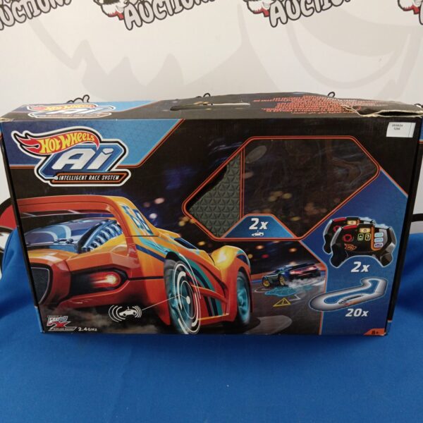 Hot Wheels AI Race Track Set packaging, a collectible toy race track.