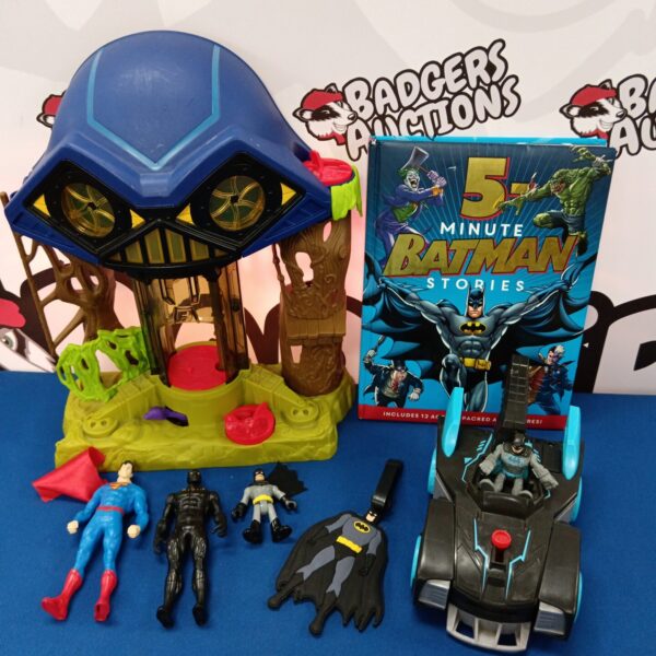 Batman Imaginex playset and storybook for collectors and fans.