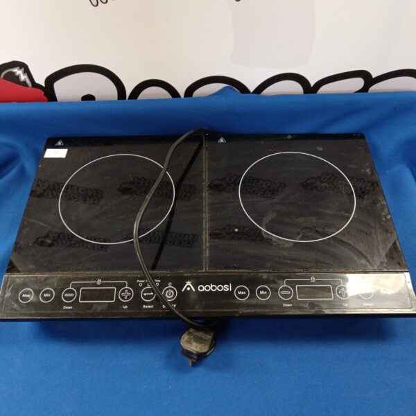 Black Aobosi double induction hob for portable cooking.