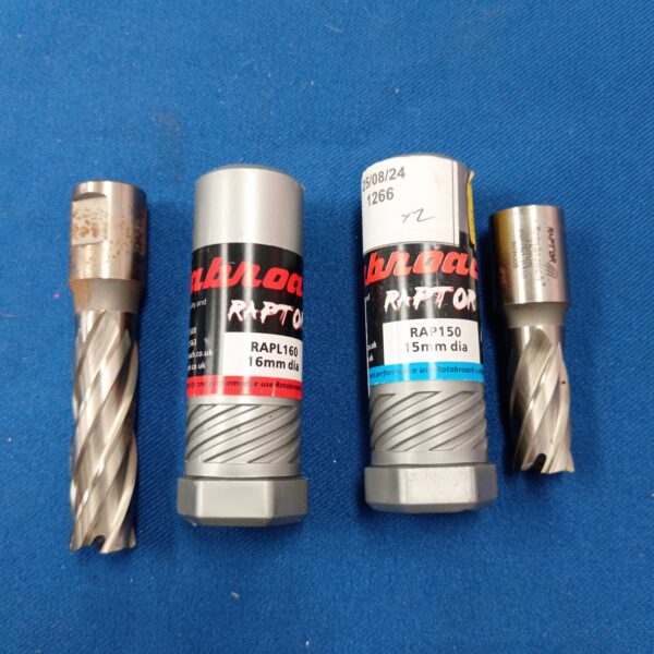 Rotabroach Raptor 16mm drill bit for metalworking applications.