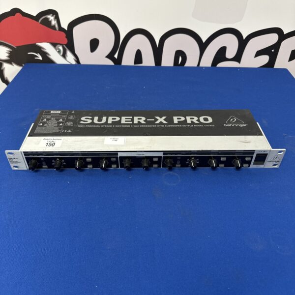 Behringer CX2310 professional crossover unit, front view.