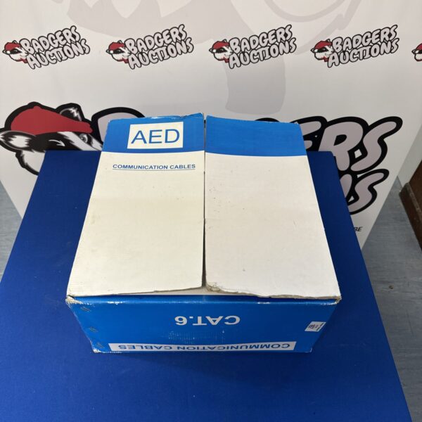 Front view of boxed AED CAT.6 communication cables.