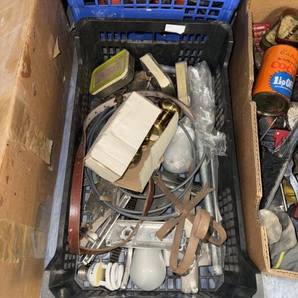 Mixed lot of tools and hardware from a shed clearance.