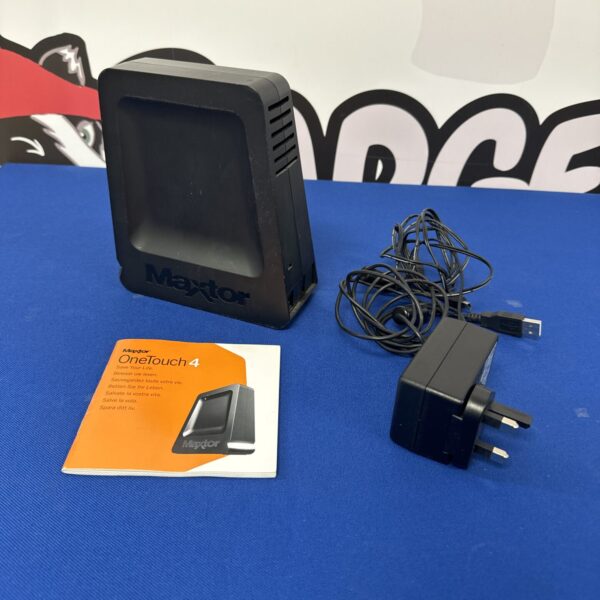 Maxtor Onetouch 4 external hard drive, portable storage solution.