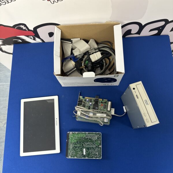 Lenovo tablet and mixed computer parts lot for repair or collection.