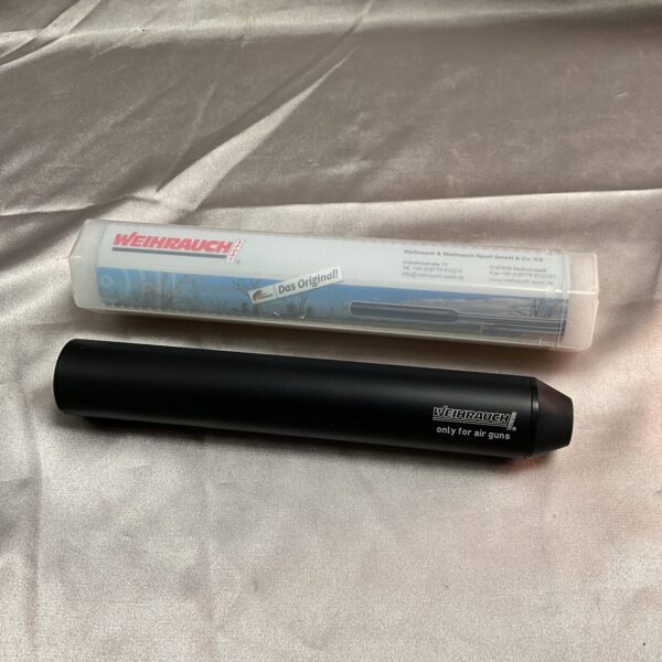 Weihrauch air rifle moderator for noise reduction.