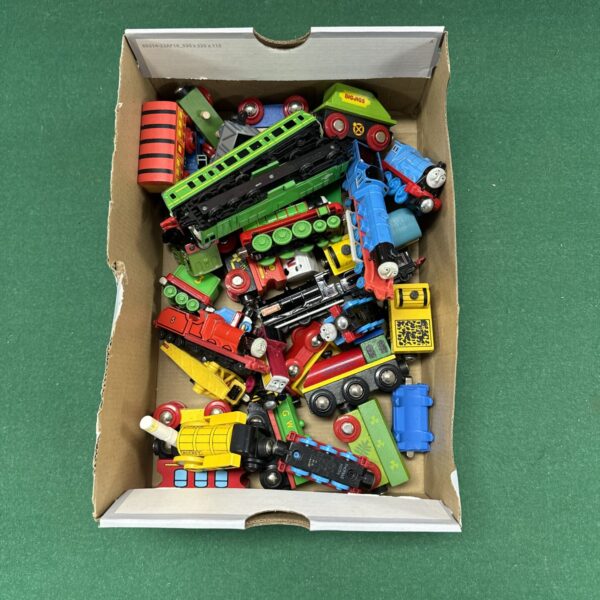 A colourful lot of Thomas the Tank Engine diecast models.