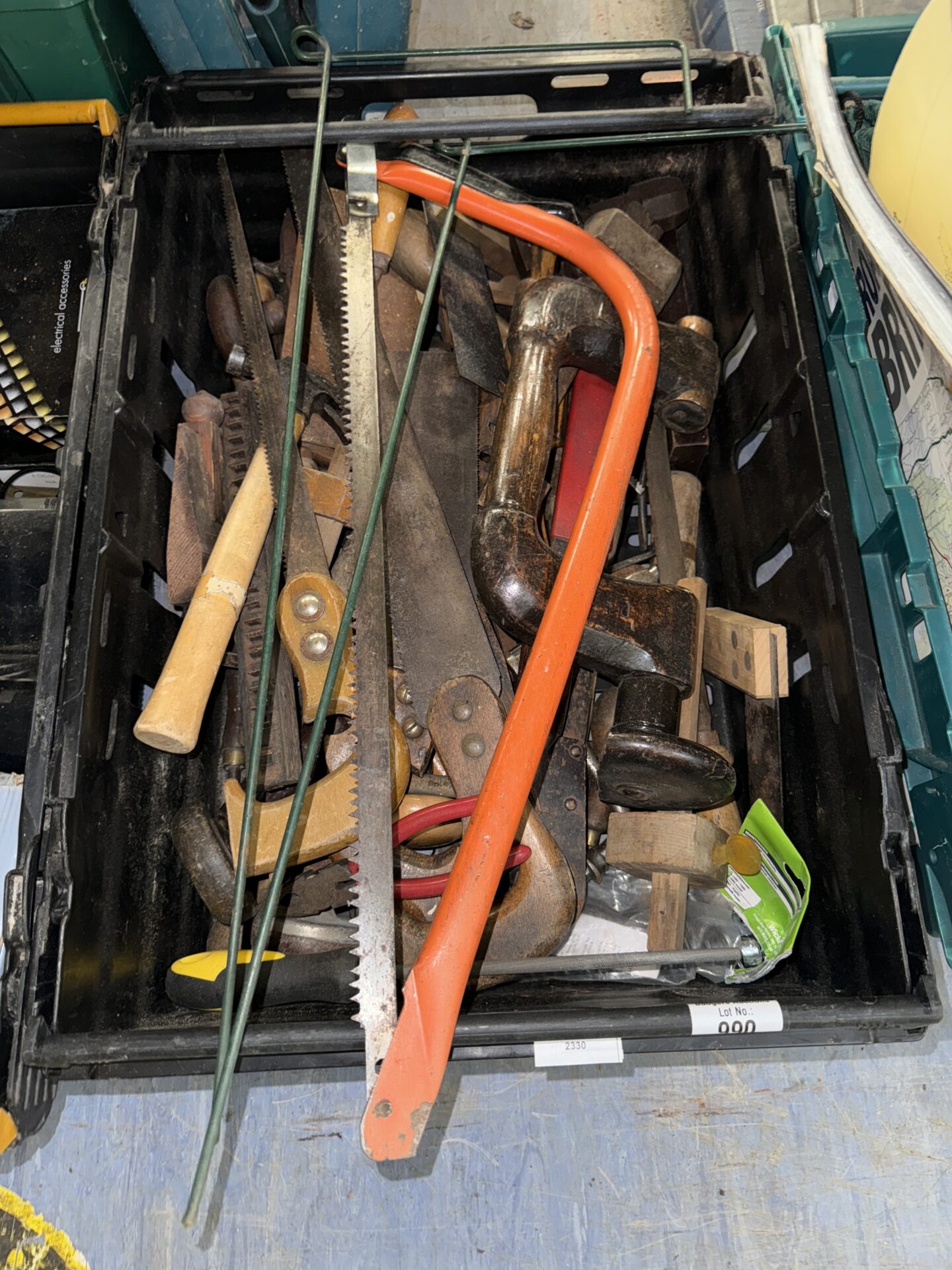 990 Tray of garage clearance items