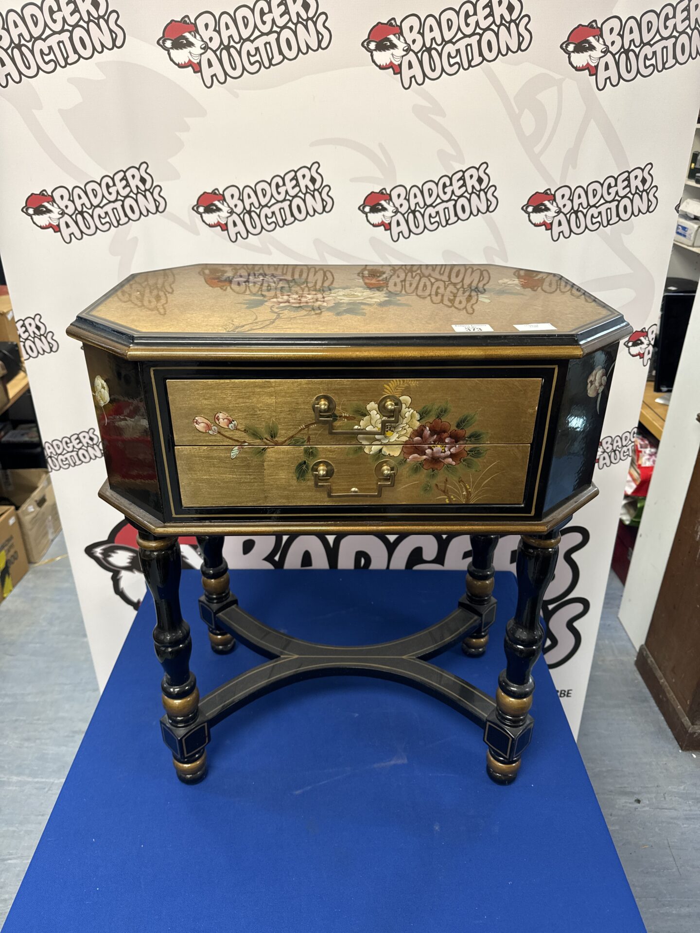 373 oriental lacquered console table