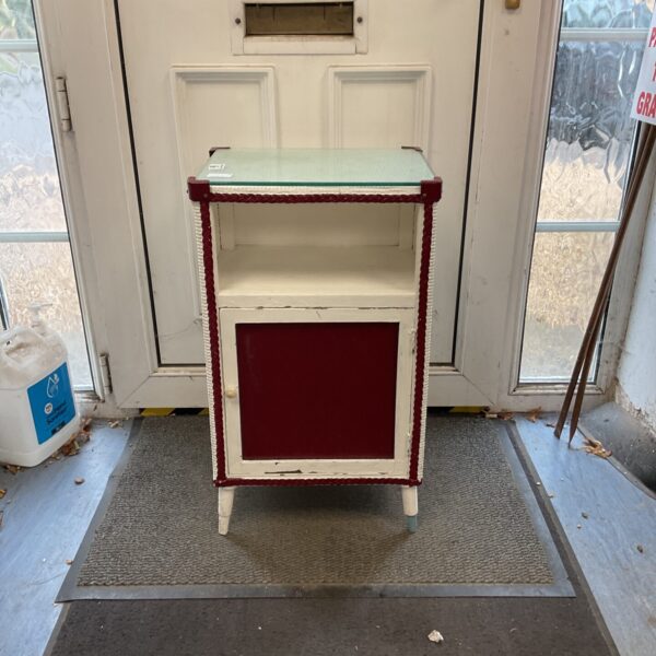 vintage Lloyd loom sytle bedside cabinet