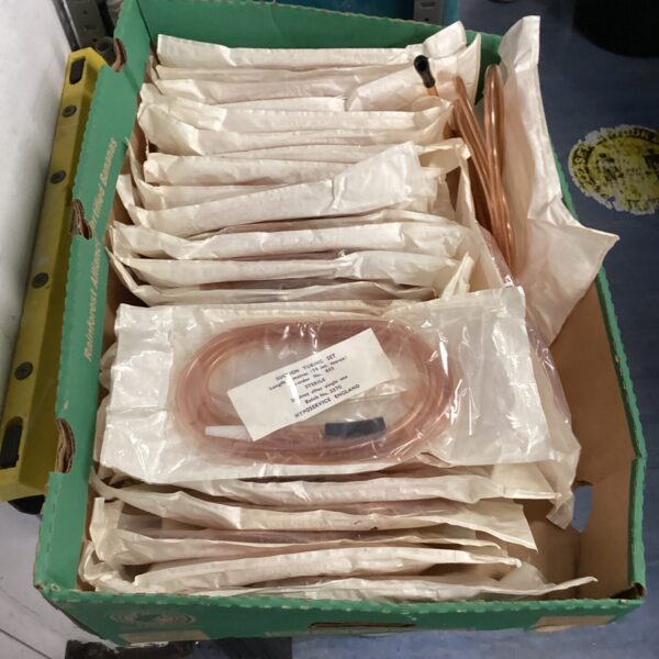 Tray of sealed suction tubing sets for medical use.