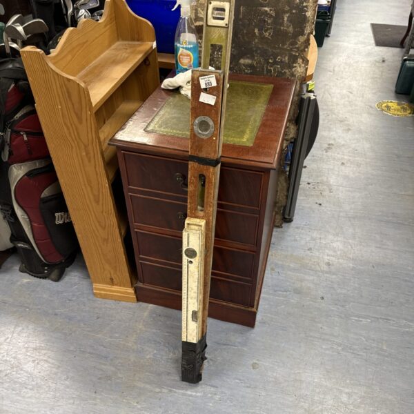Vintage spirit levels lot, antique woodworking tools for sale.