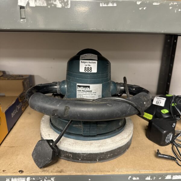Used Halfords car polisher for automotive detailing and paintwork.