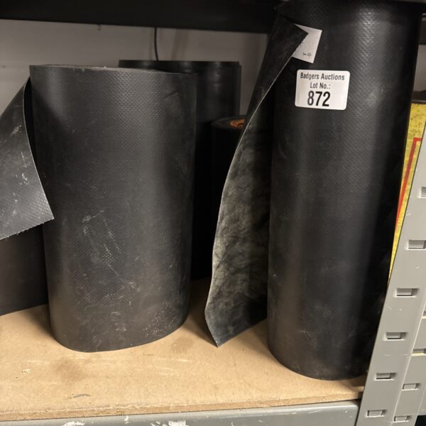Black rolls of damp proof course for building construction.