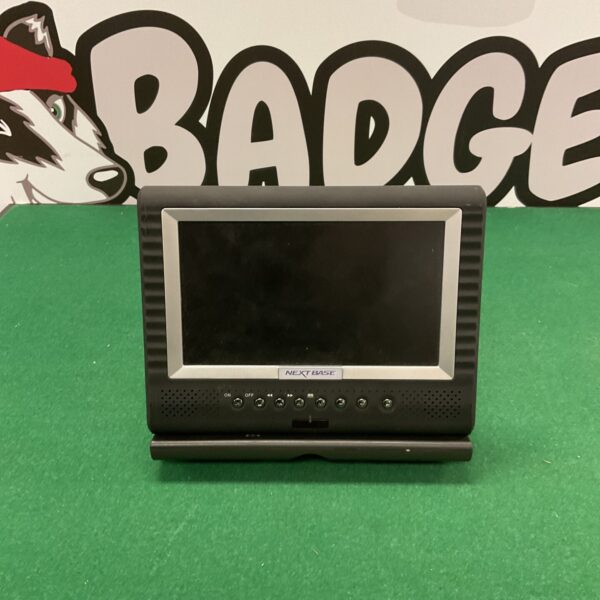 Front view of a Nextbase portable DVD player, showing the screen and controls.