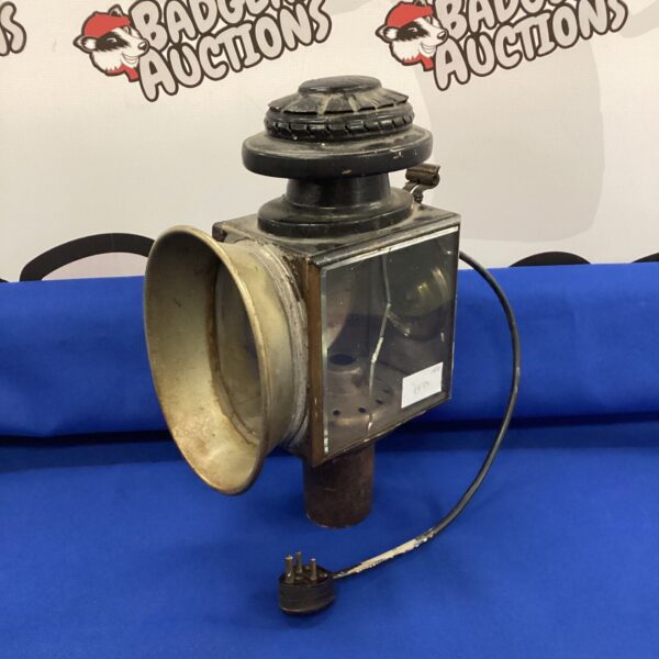 Brass vintage carriage lamp converted for electric use.