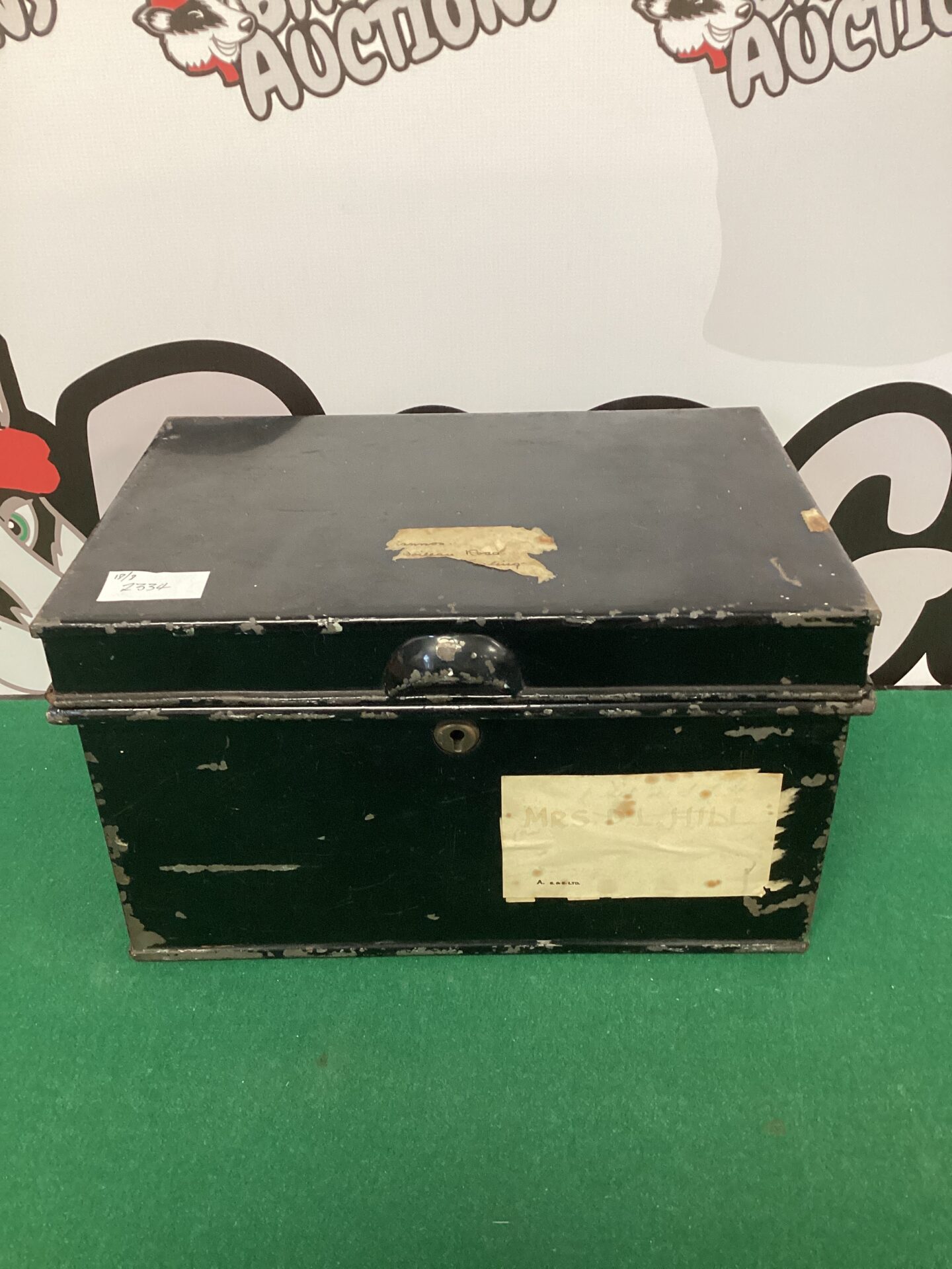 027 Vintage metal deed box
