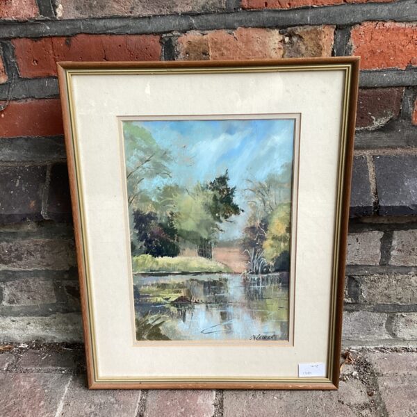 Serene pastel painting of Richmond Park by J. Walker.