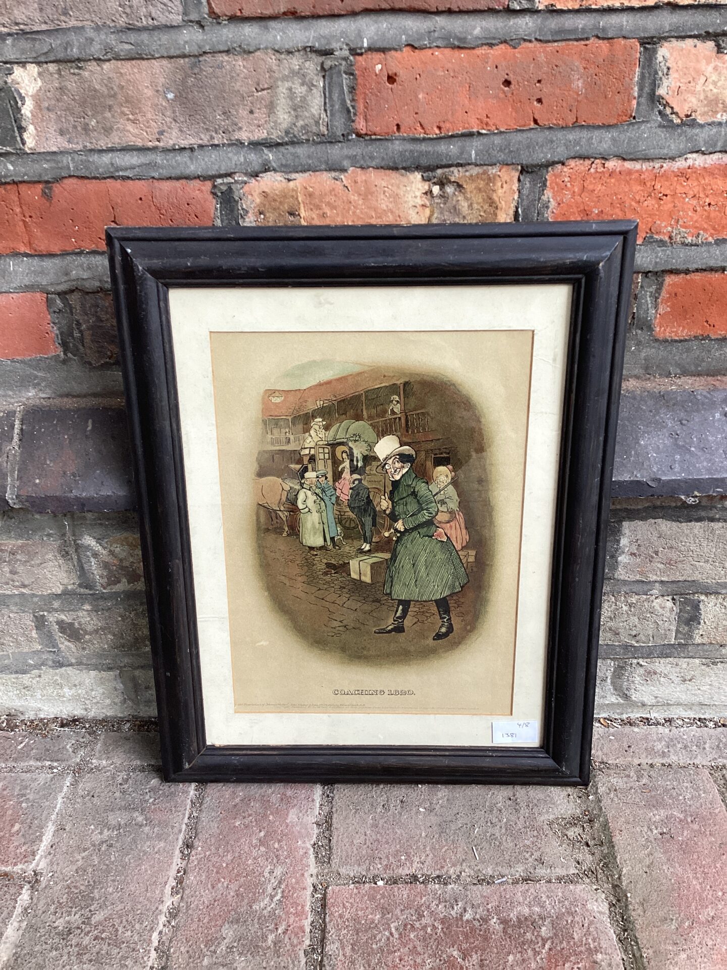 029 antique chromo lithograph jonnie walker whiskey coaching print