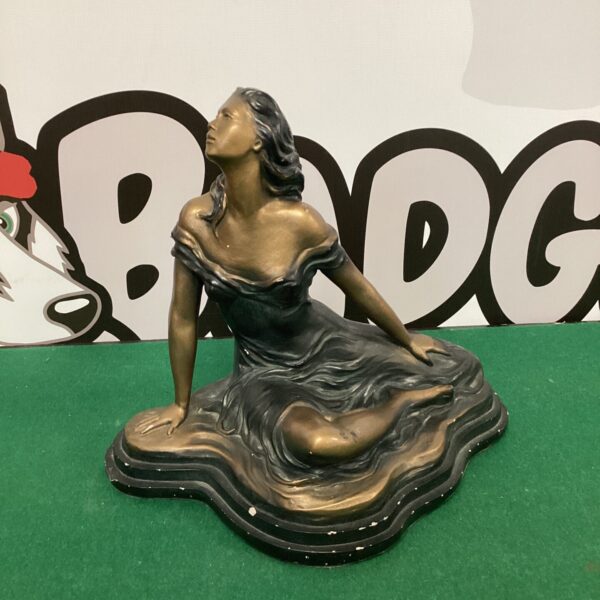 Vintage bronze sculpture by Heath, signed art deco lady.