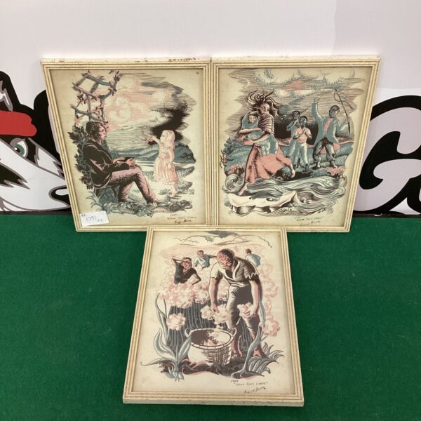 Antique Evelyn Bloom illustration from Uncle Tom's Cabin, depicting a dramatic scene.