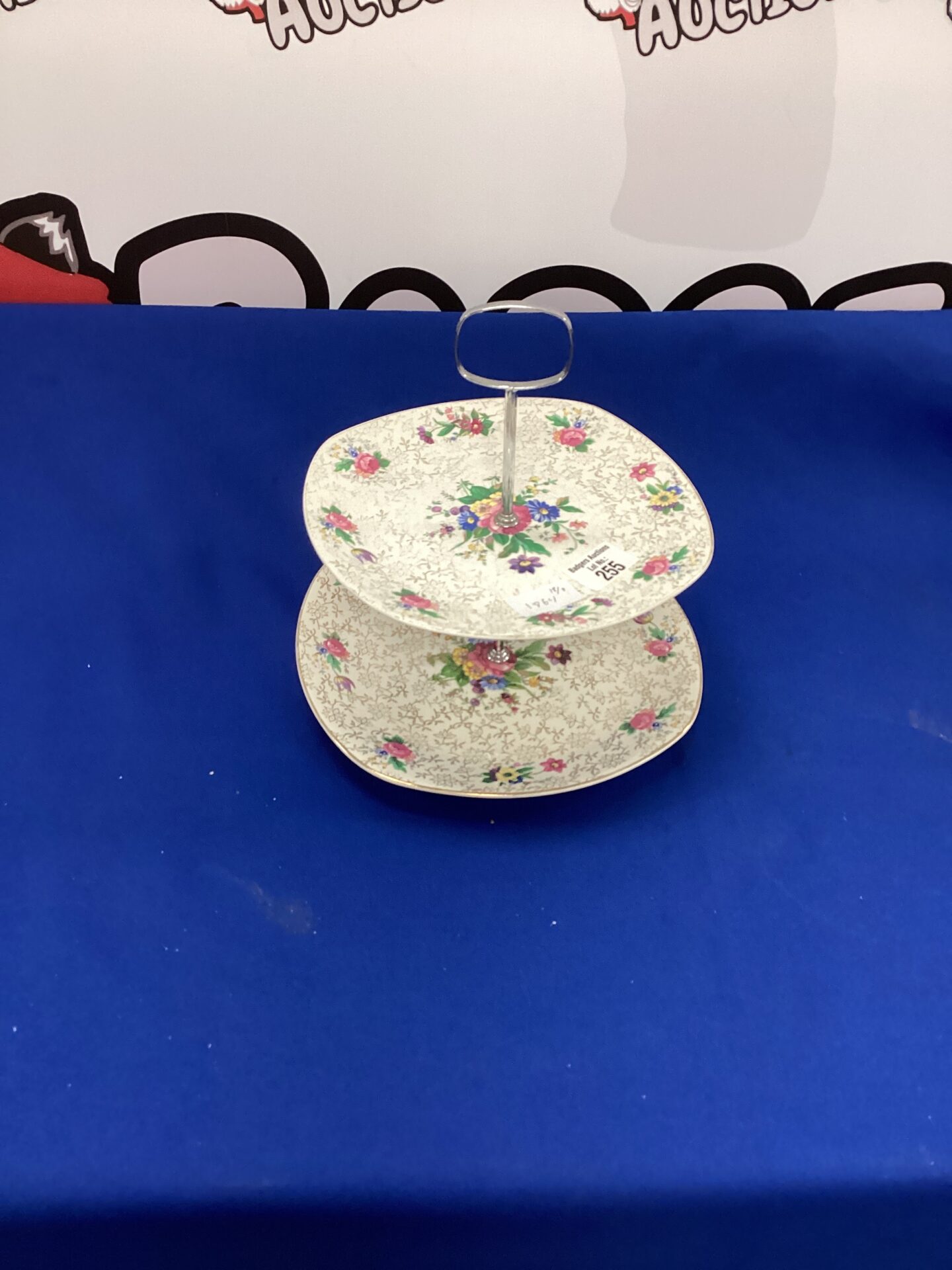 304 Staffordshire Pottery Cake Stand