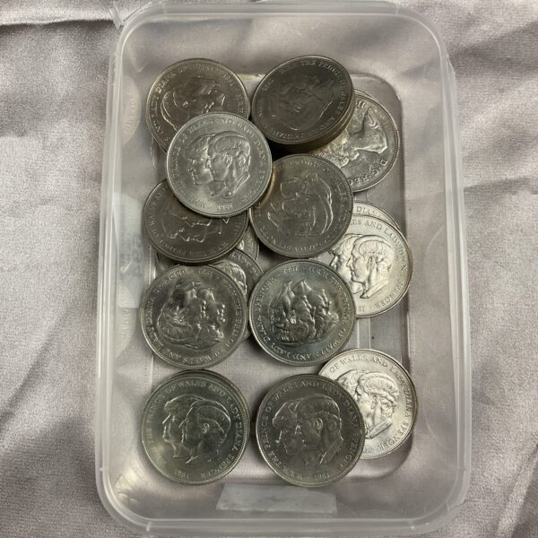 Lot of twenty Charles and Diana commemorative coins for collectors.
