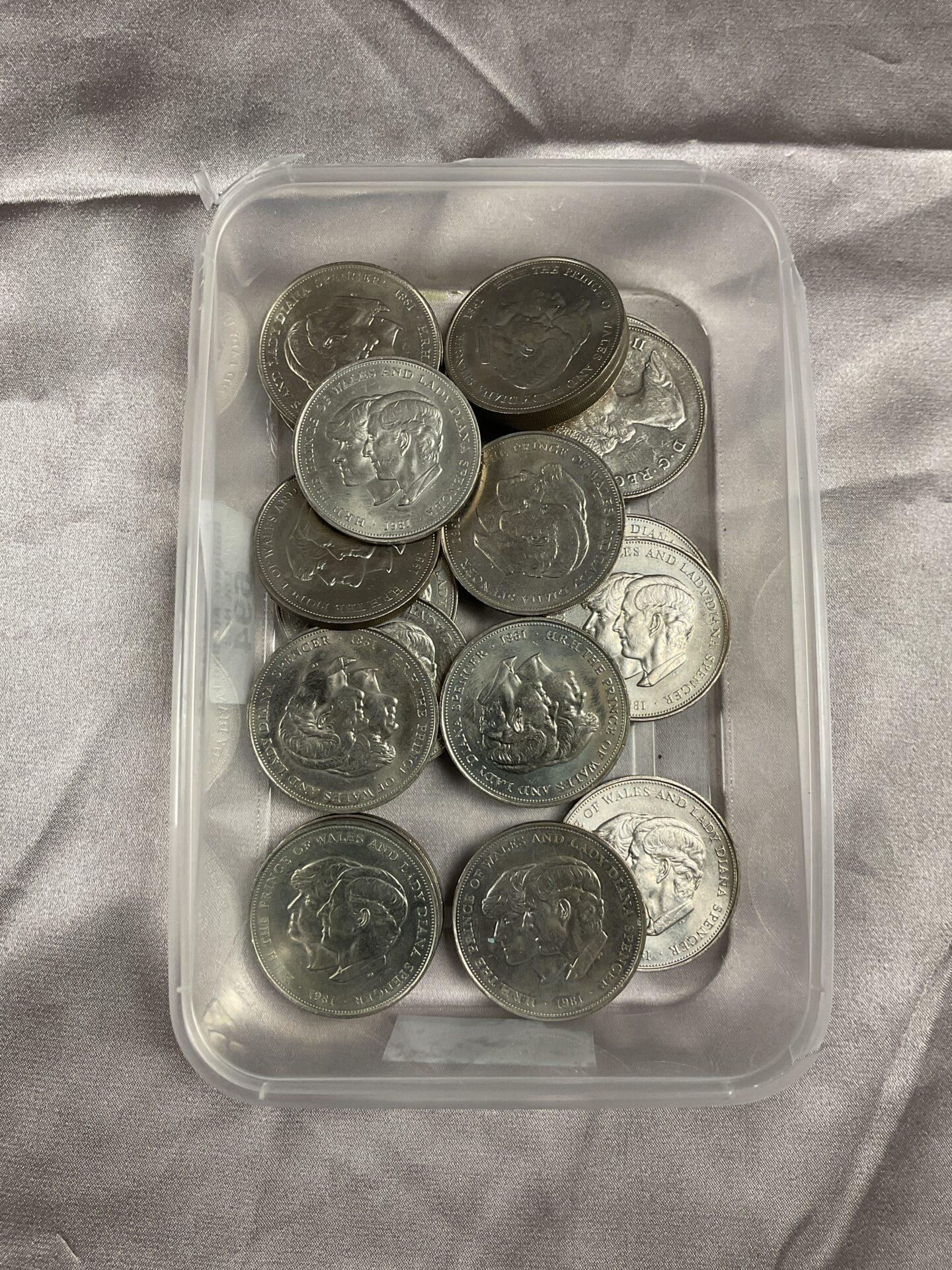 694 Tub of twenty Charles and Diana commemorative coins