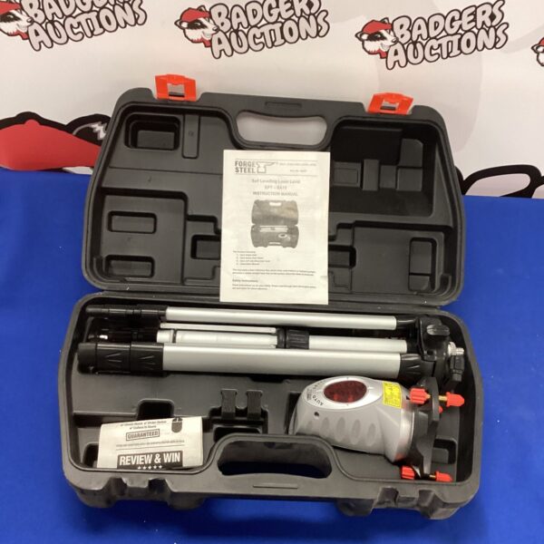Forge Steel laser level set with tripod for construction and DIY.