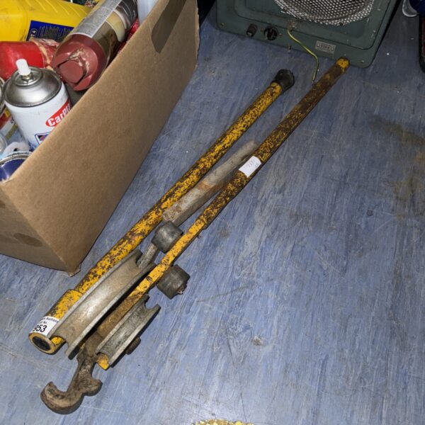 Vintage pipe bending tool for metal tubing and plumbing projects.