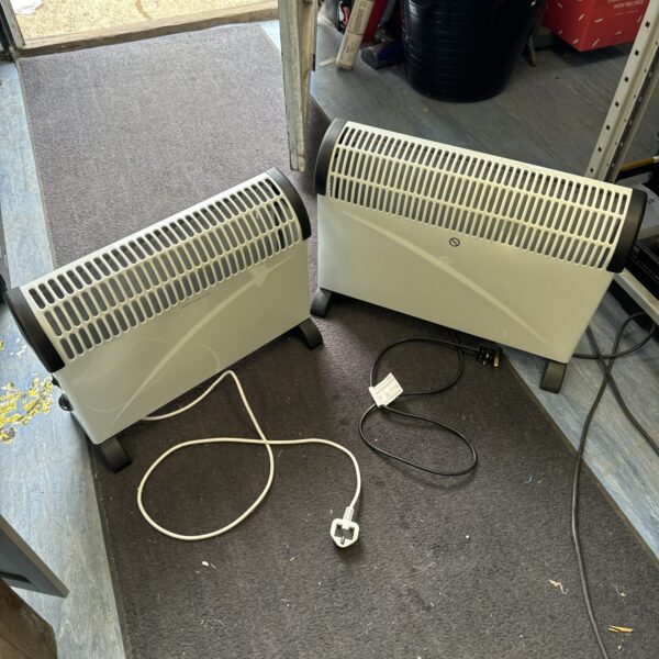 Front view of a convection heater with a simple design.