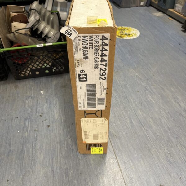 New World NWGHU60WH four burner gas hob in as-seen condition.